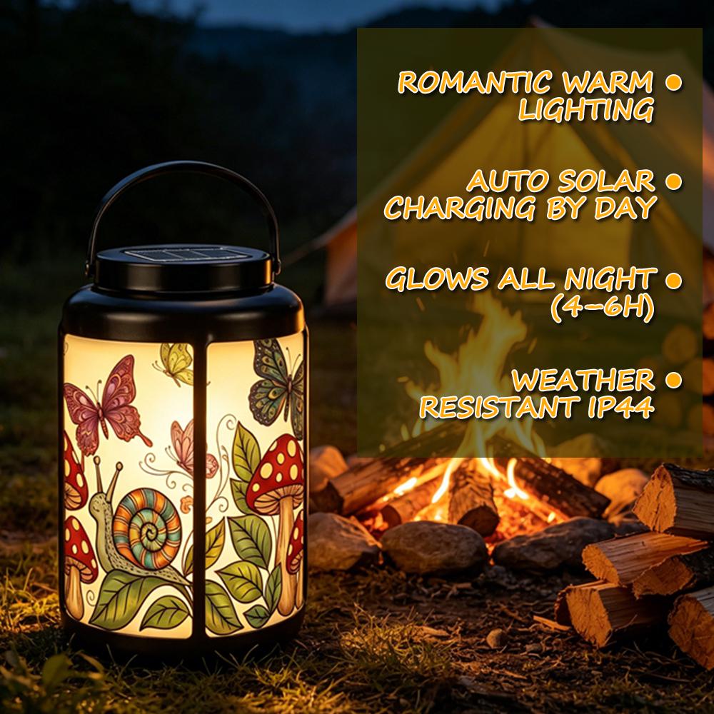 Butterfly Snail and Mushroom Solar Lantern