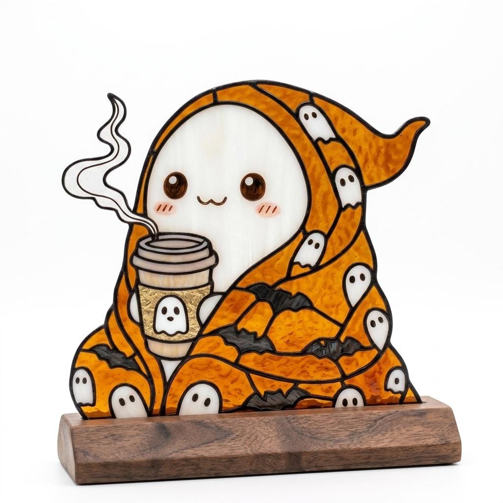Coffee Ghost Glass Decor