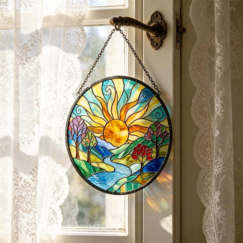 Sunrise Landscape Glass Suncatcher