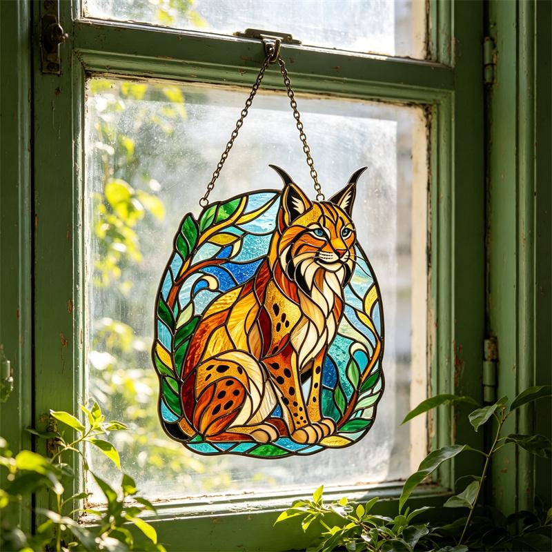 Lynx Glass Suncatcher