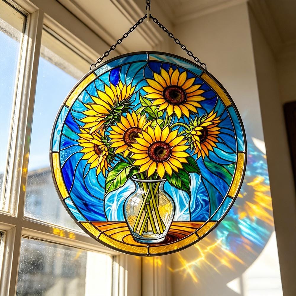 Sunflower Bouquet Glass Art