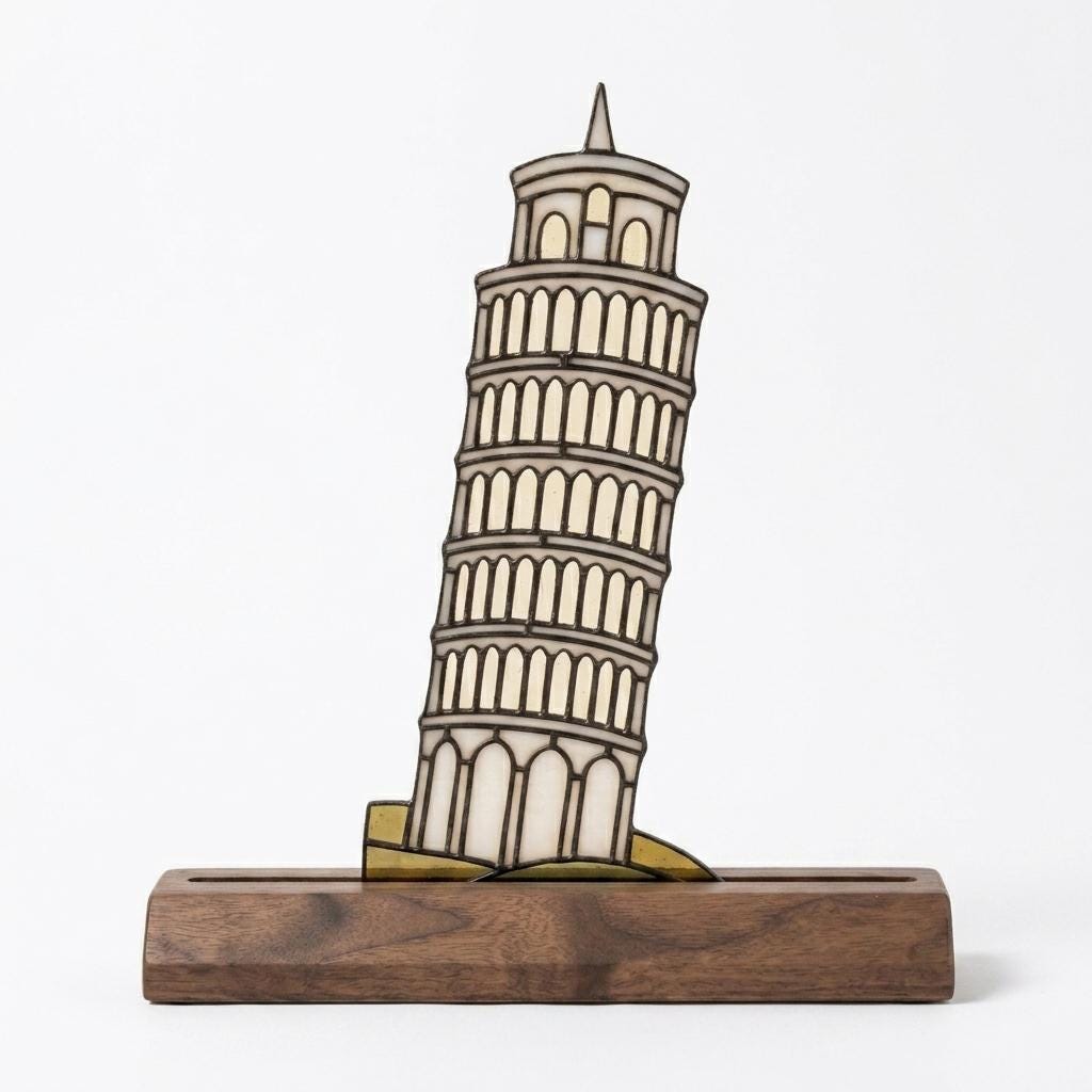 Leaning Tower of Pisa Glass Decor