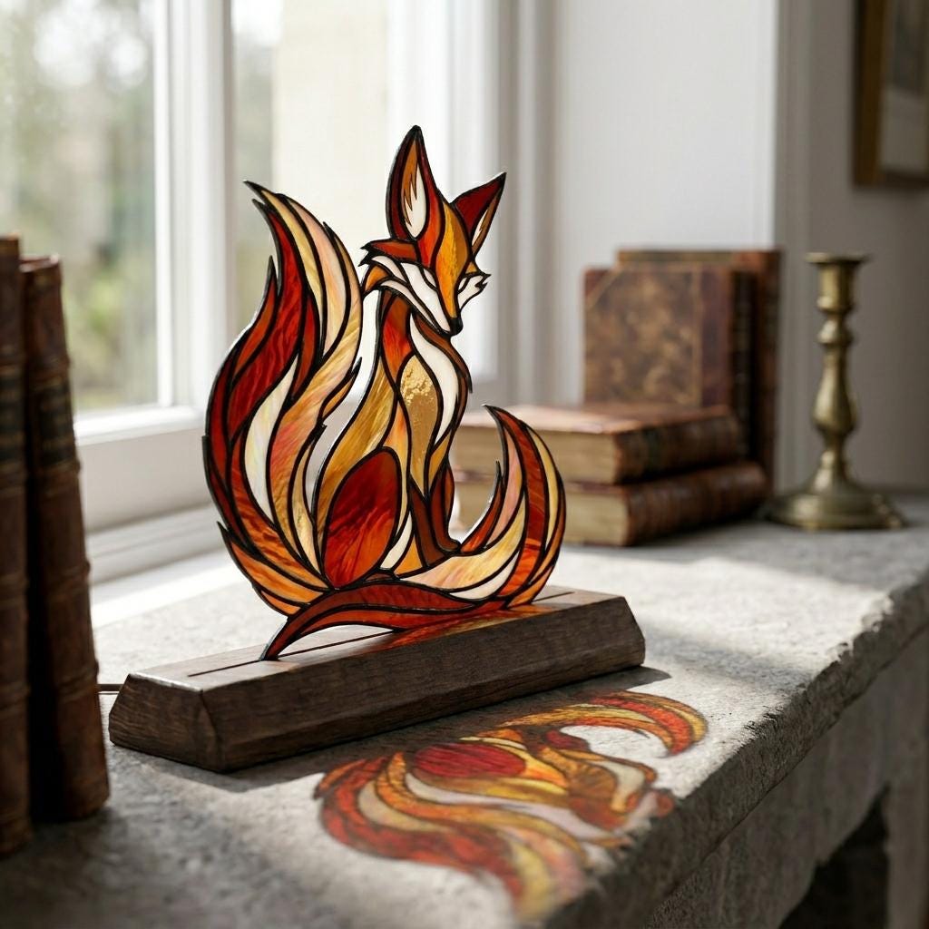 Kitsune Fox Glass Decor