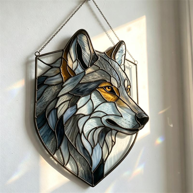 Wolf Glass Wall Hanging