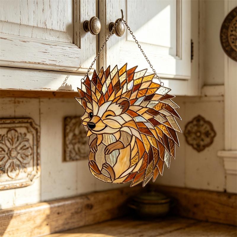 Hedgehog Glass Suncatcher