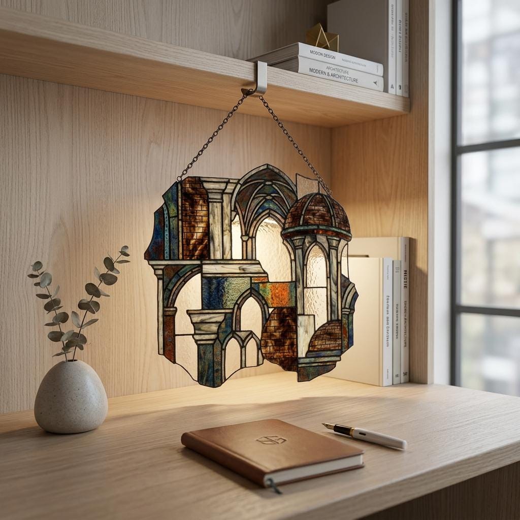 Gothic Cathedral Glass Suncatcher