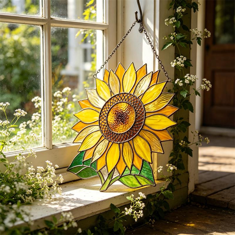 Sunflower Glass Suncatcher