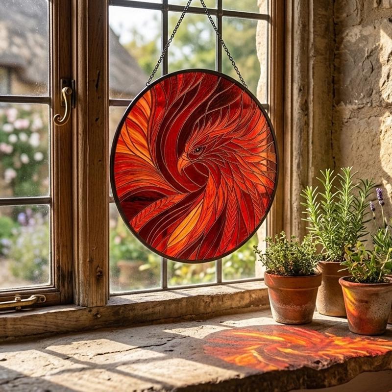 Phoenix Glass Suncatcher
