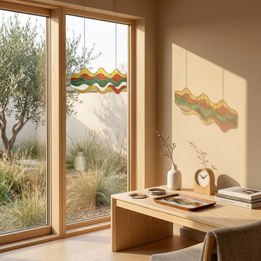 Colorful Ribbon Glass Suncatcher