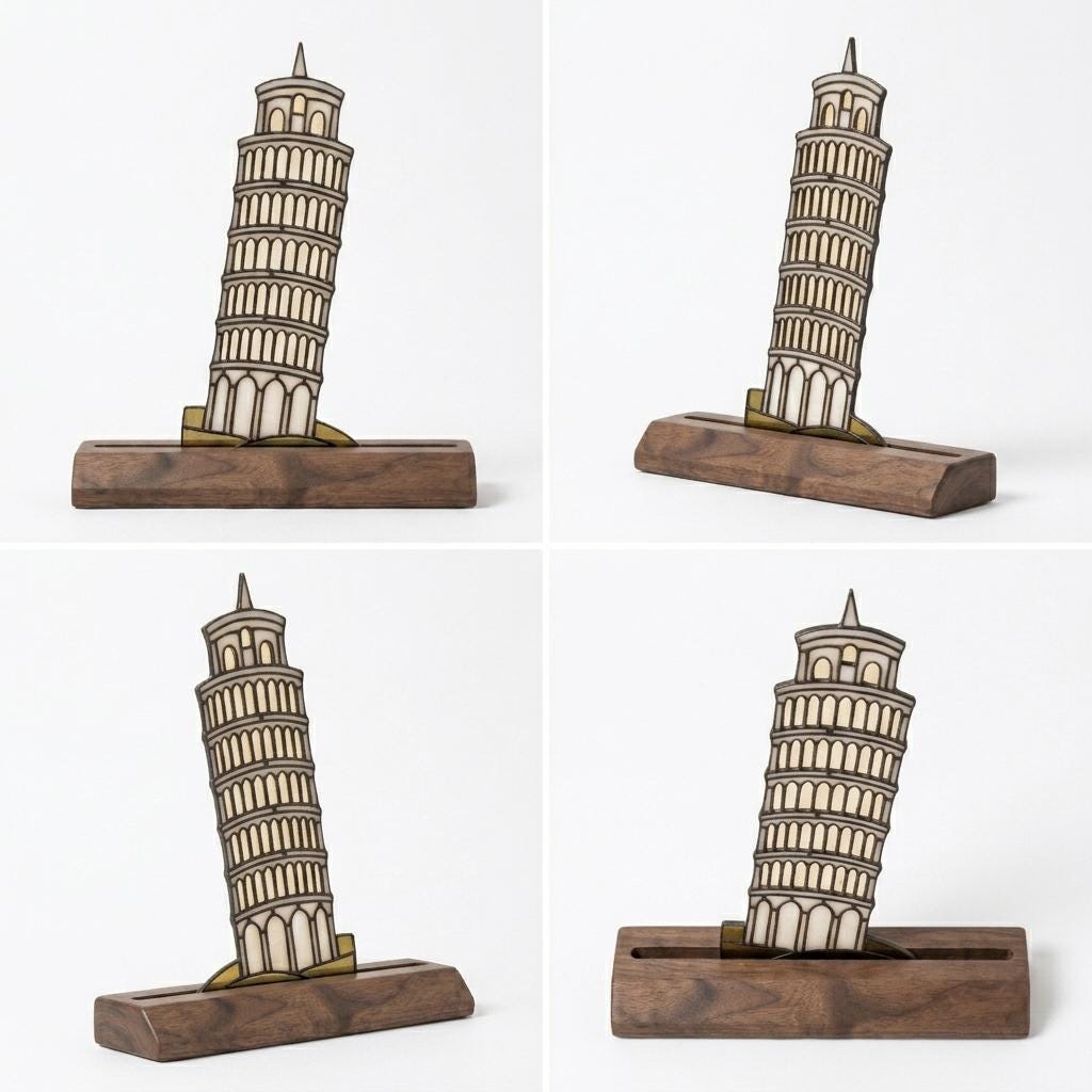 Leaning Tower of Pisa Glass Decor