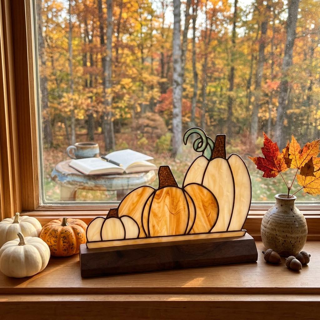 Heirloom Pumpkin Trio Glass Decor