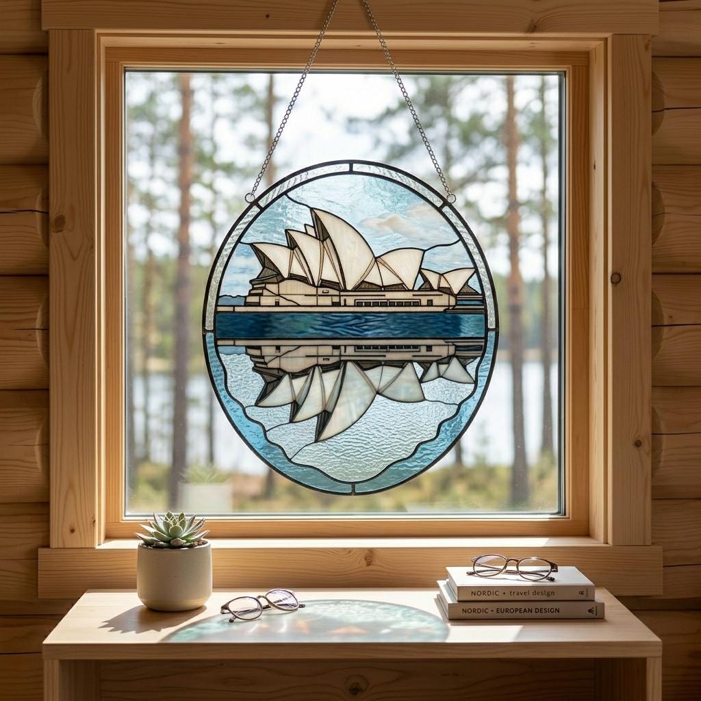 Sydney Opera House Glass Suncatcher