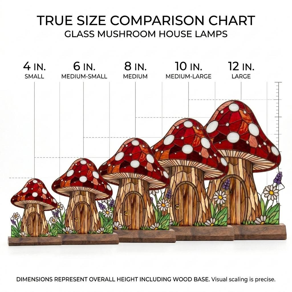 Mushroom Fairy House Glass Decor
