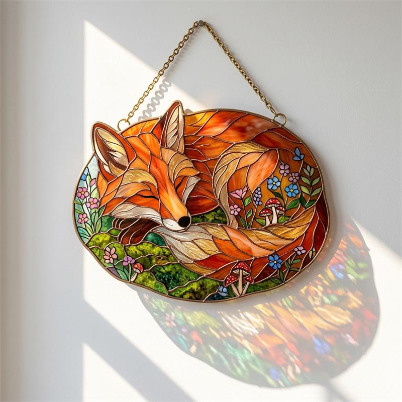 Fox Glass Wall Hanging