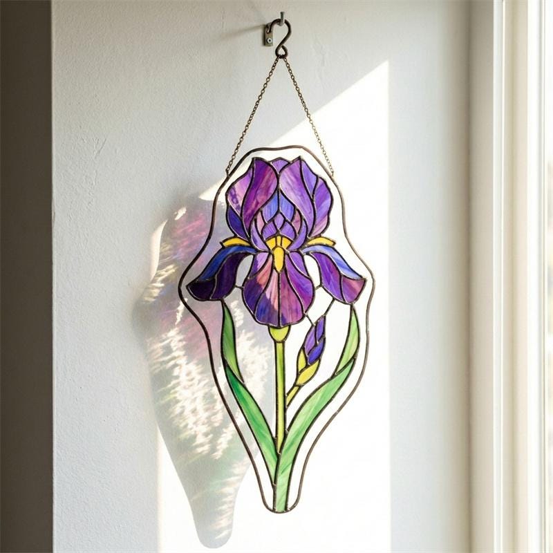 Iris Glass Suncatcher