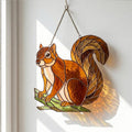 Squirrel Glass Wall Hanging