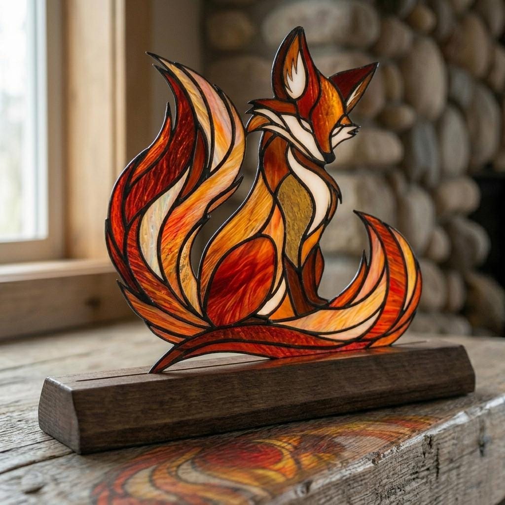 Kitsune Fox Glass Decor