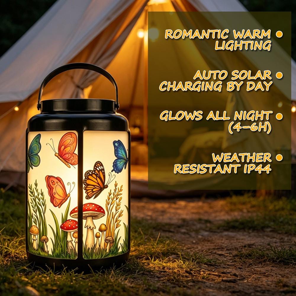 Butterfly and Mushroom Solar Lantern
