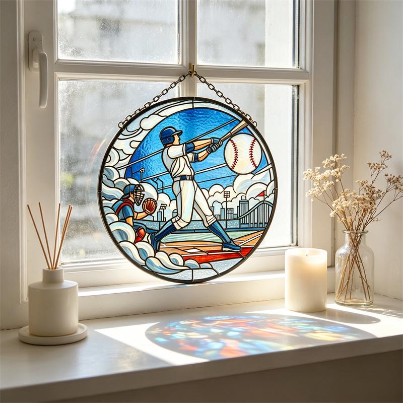 Baseball Batter Glass Art