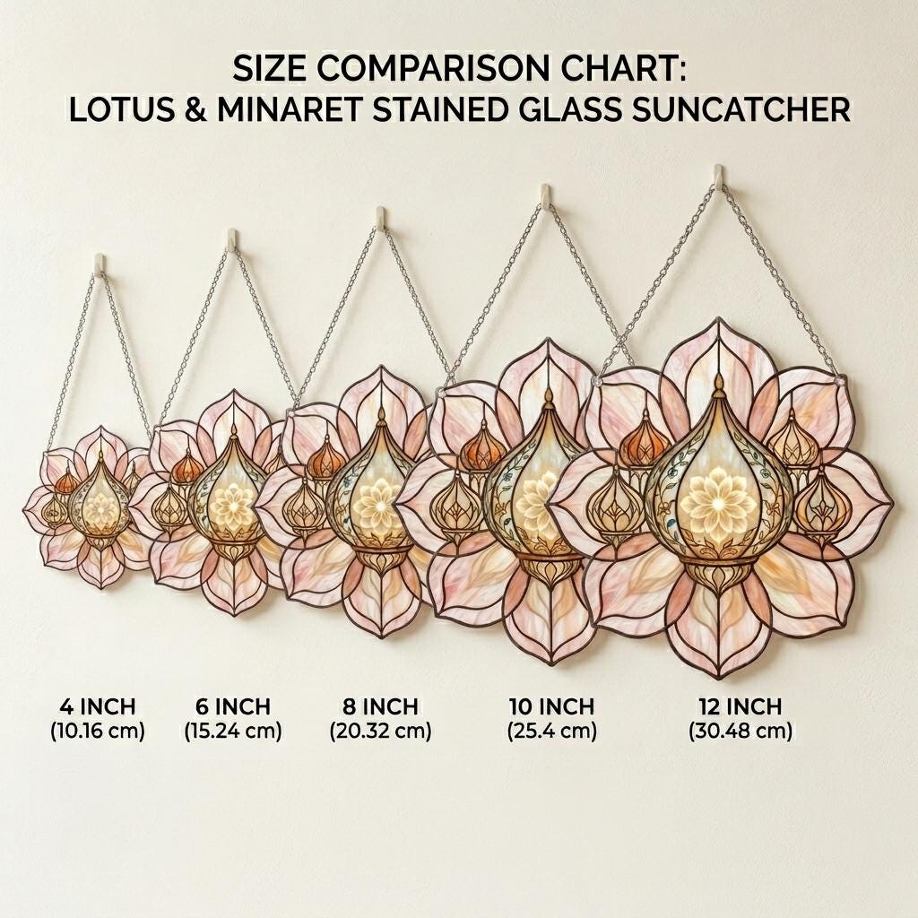 Taj Mahal Lotus Glass Suncatcher