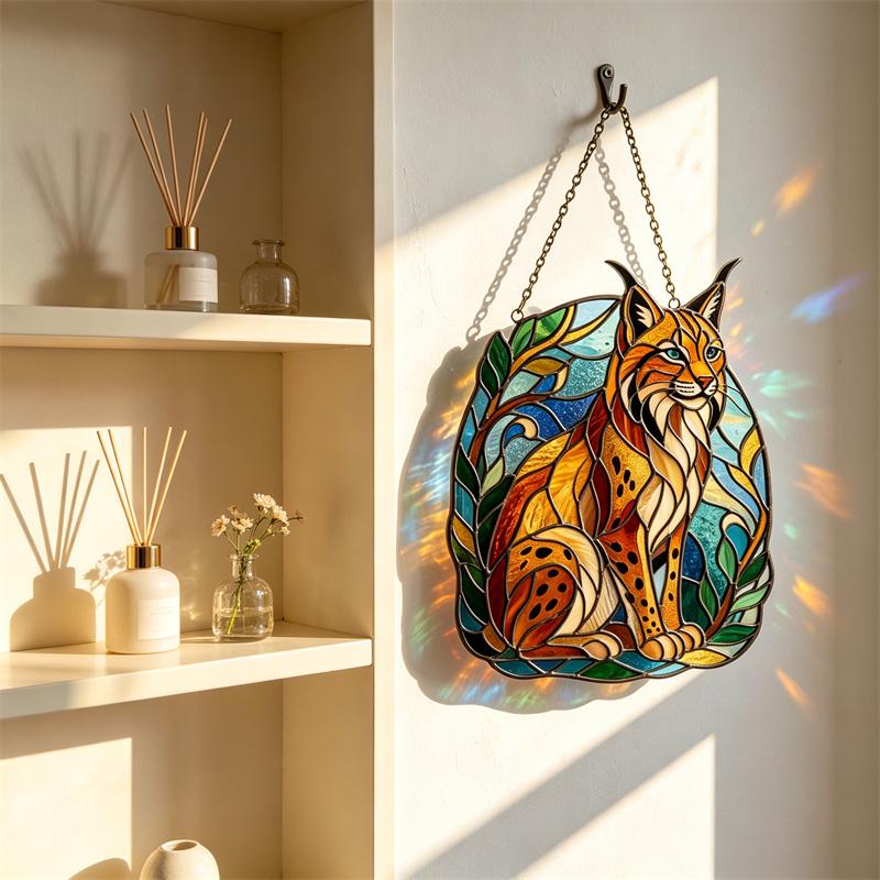 Lynx Glass Suncatcher