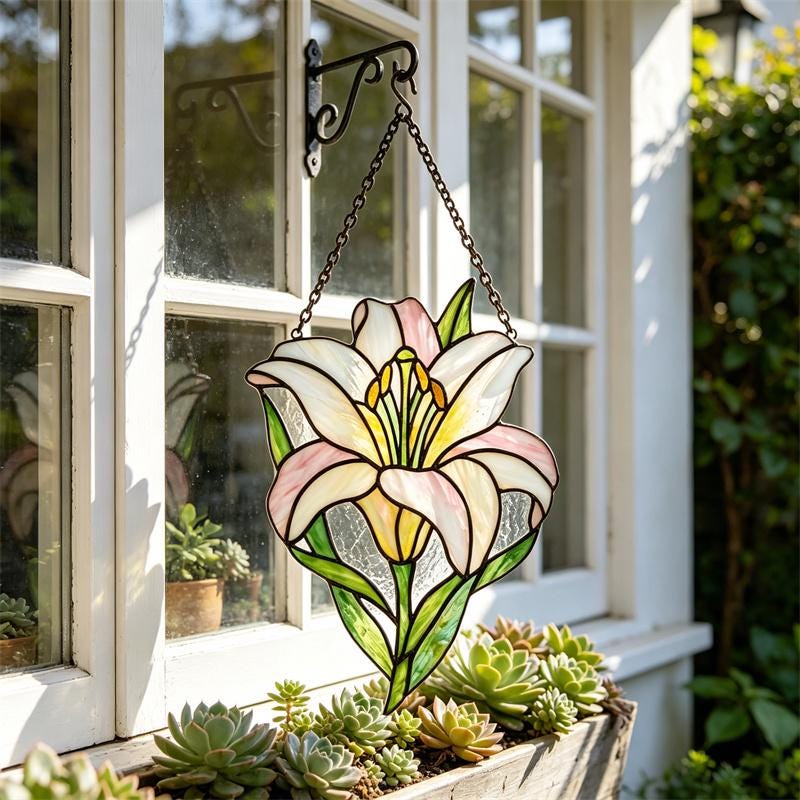 Lily Glass Suncatcher