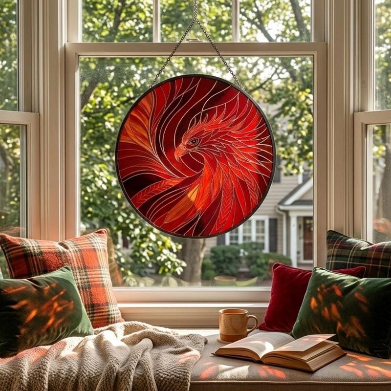 Phoenix Glass Suncatcher