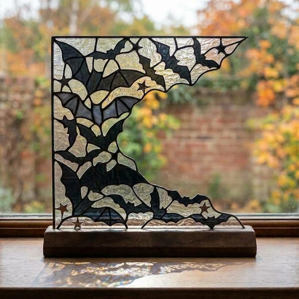 Bat Swarm Glass Decor