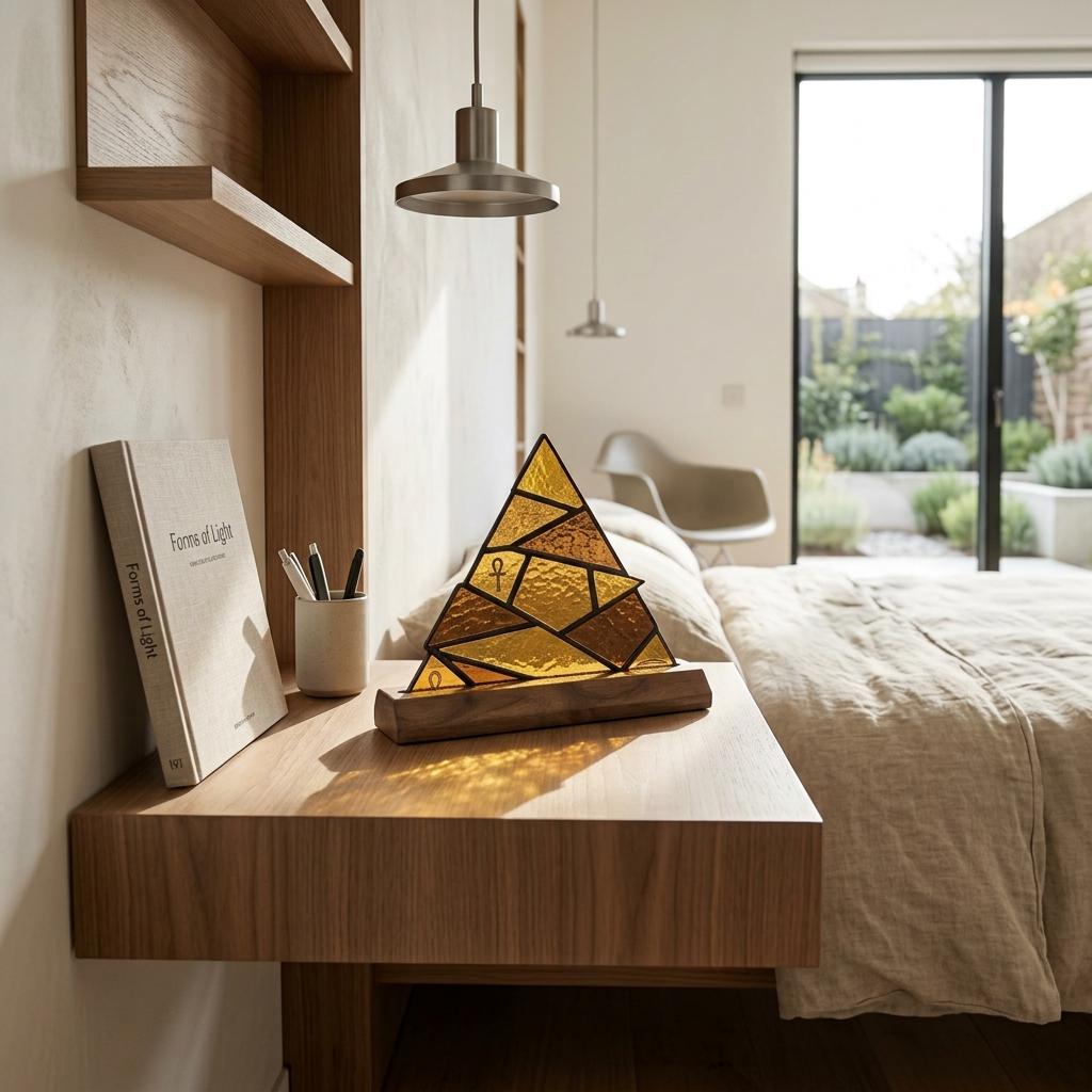 Pyramid and Ankh Glass Decor