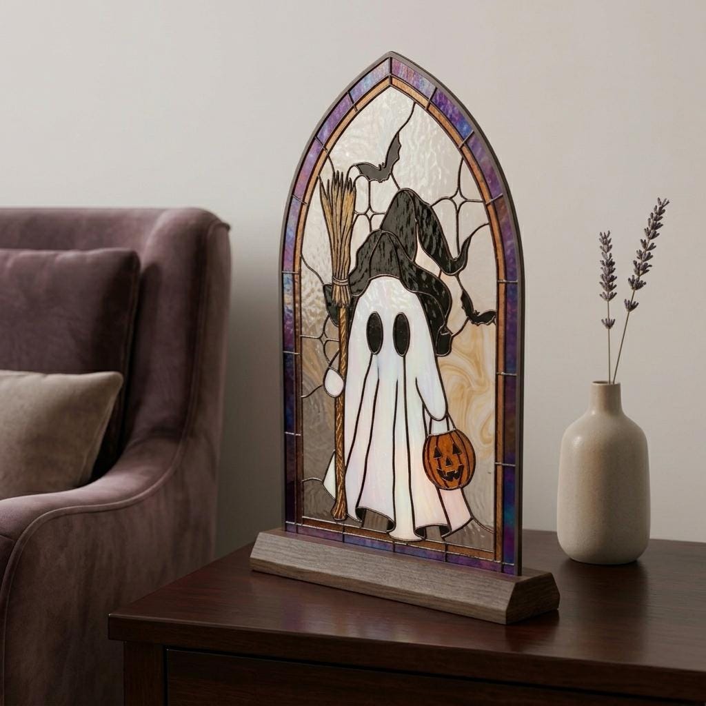 Gothic Arch Ghost Glass Decor