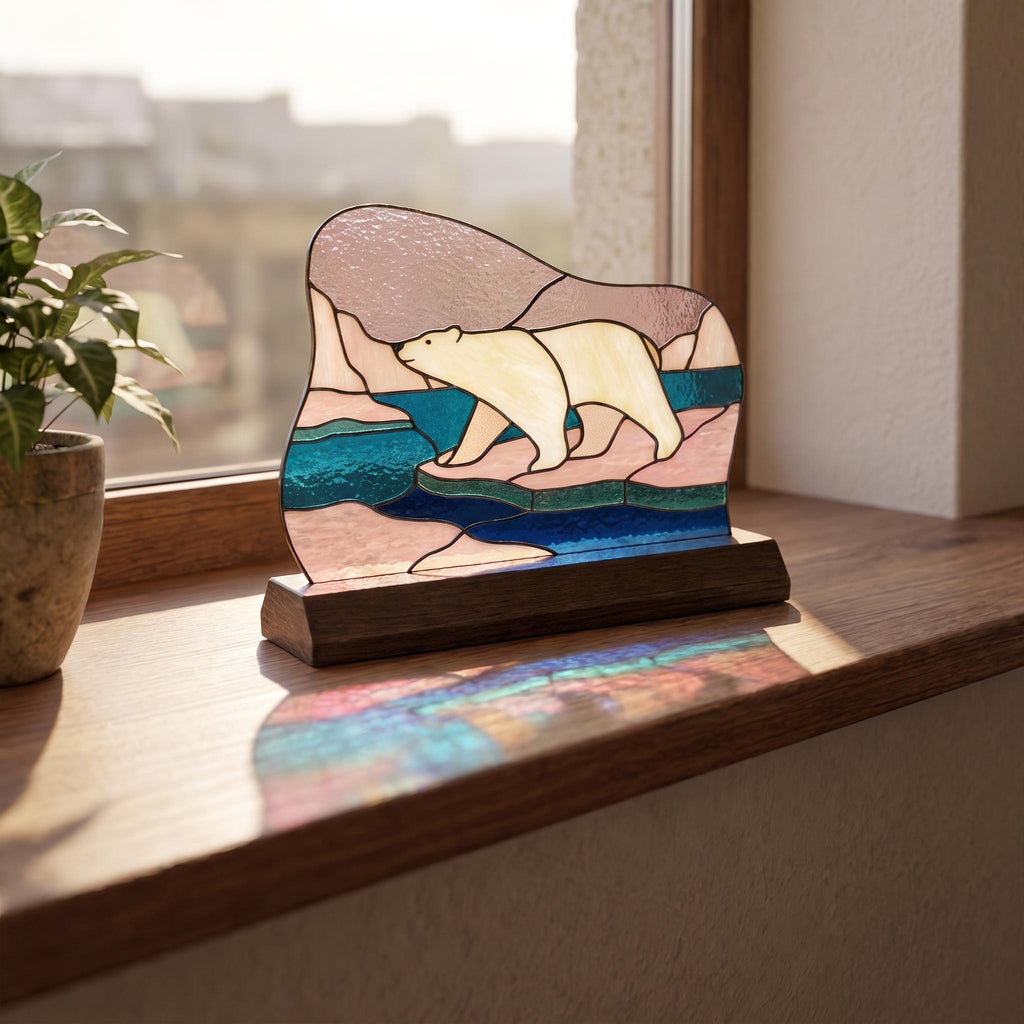 Polar Bear Glass Decor