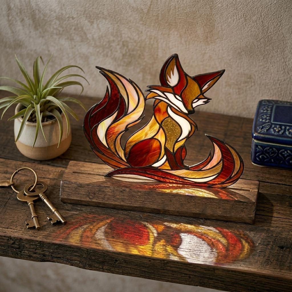 Kitsune Fox Glass Decor