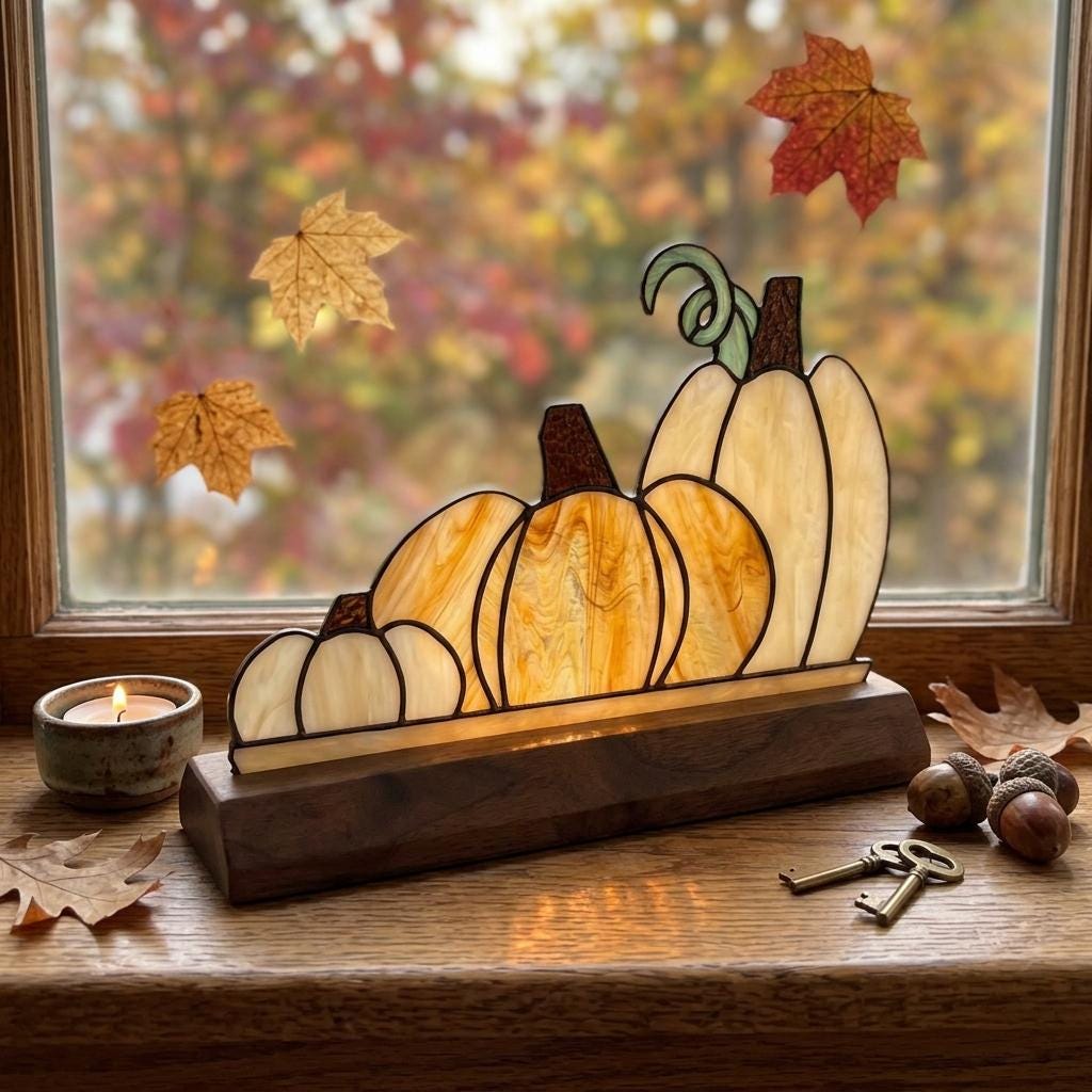 Heirloom Pumpkin Trio Glass Decor