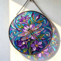 Floral Dragonfly Glass Suncatcher