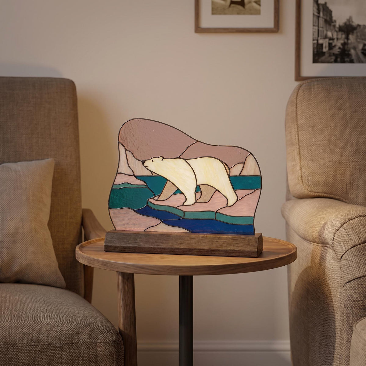 Polar Bear Glass Decor