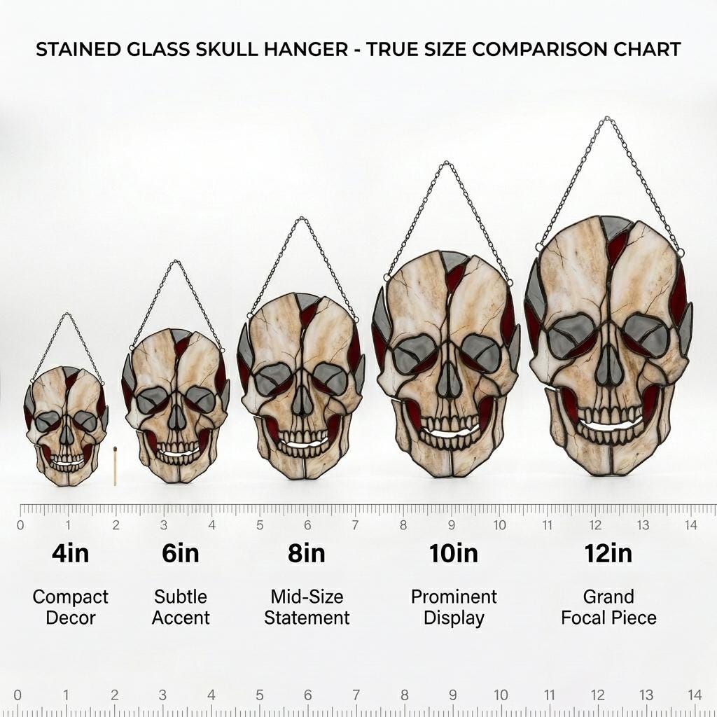 Deconstructed Skull Glass Suncatcher