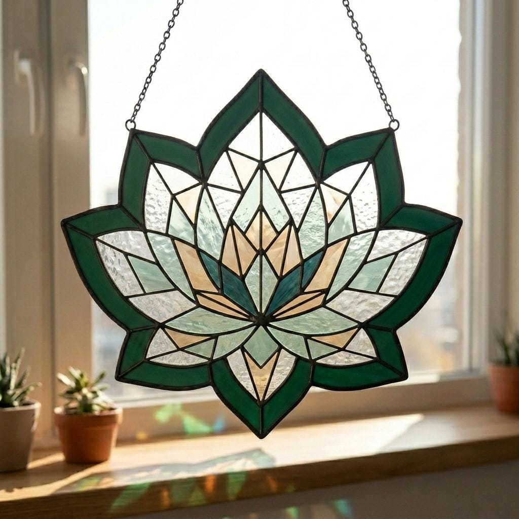 Lotus Glass Suncatcher