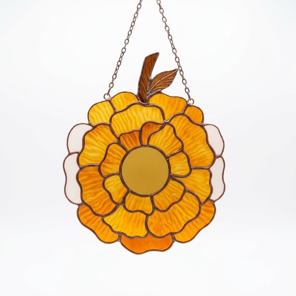 Marigold Pumpkin Glass Suncatcher