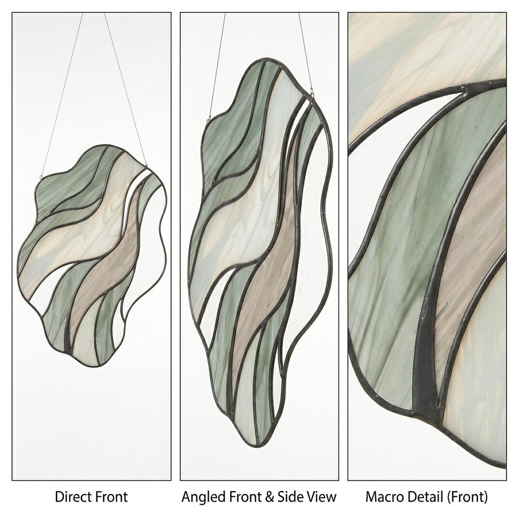 Sage Wave Glass Suncatcher