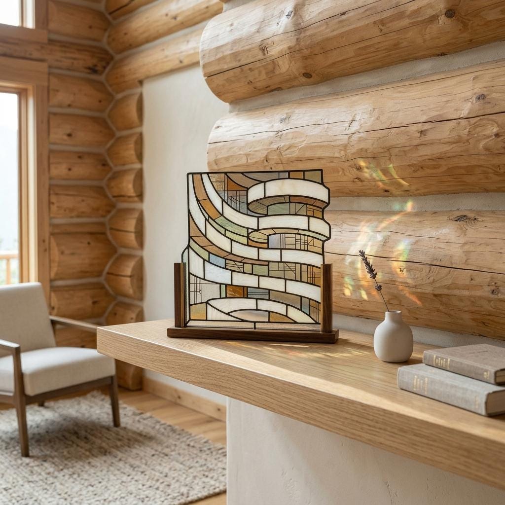 Spiral Architecture Glass Suncatcher