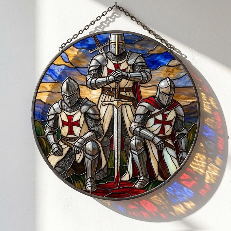 Templar Knights Glass Suncatcher