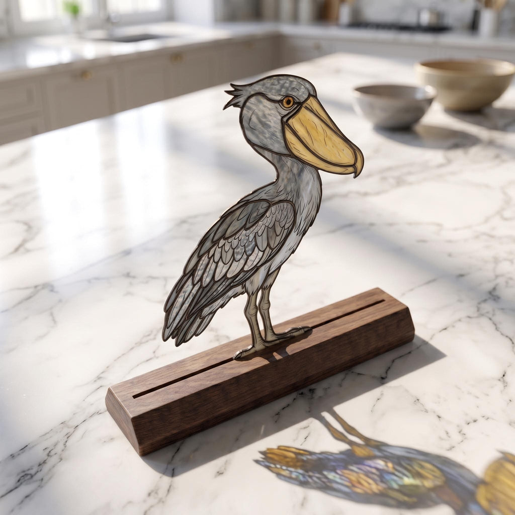 Shoebill Stork Glass Decor