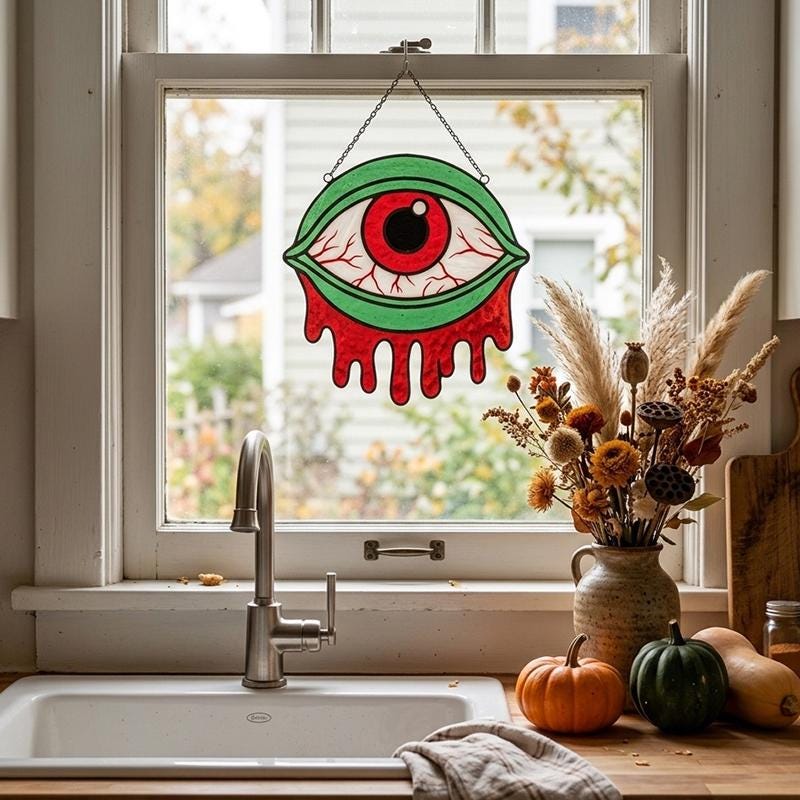 Gothic Dripping Eye Glass Suncatcher