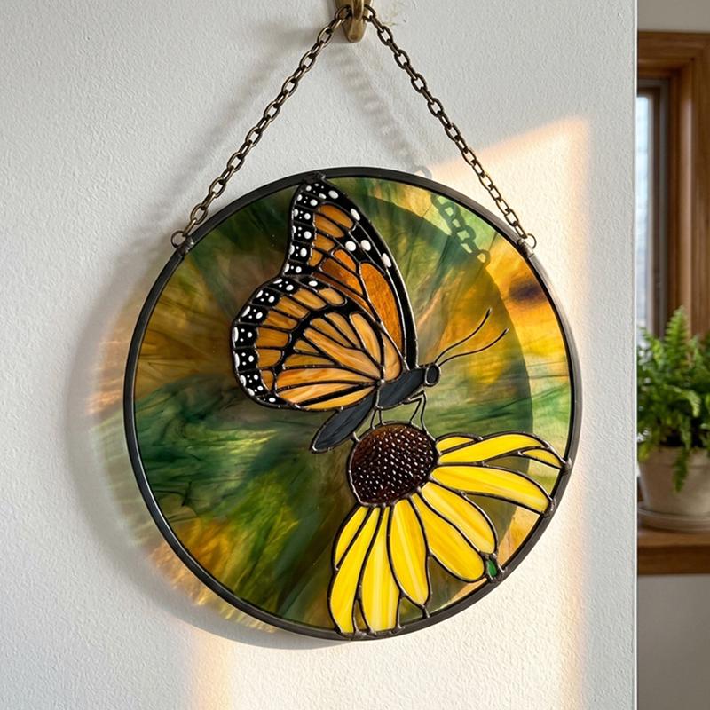 Monarch Butterfly Glass Suncatcher