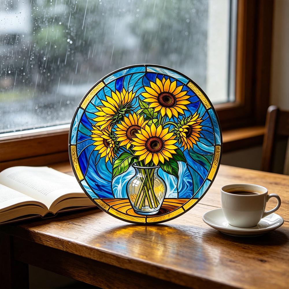 Sunflower Bouquet Glass Art