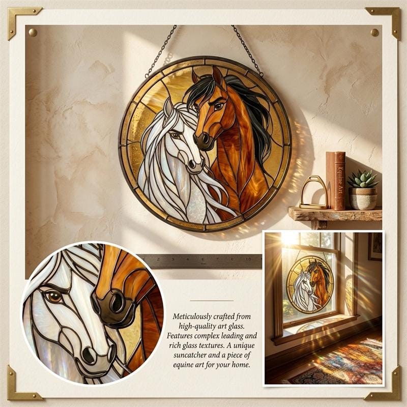 Rustic Horse Glass Suncatcher