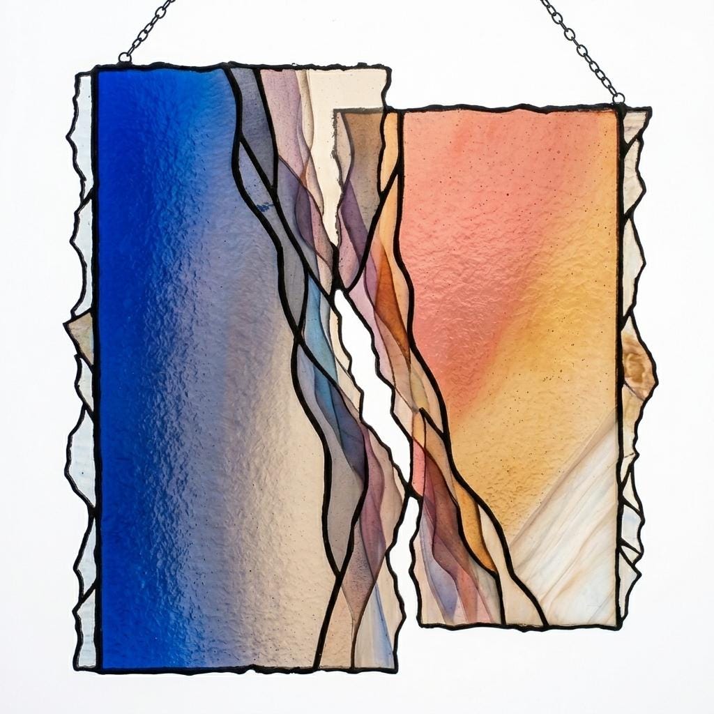 Geometric Sunset Glass Suncatcher
