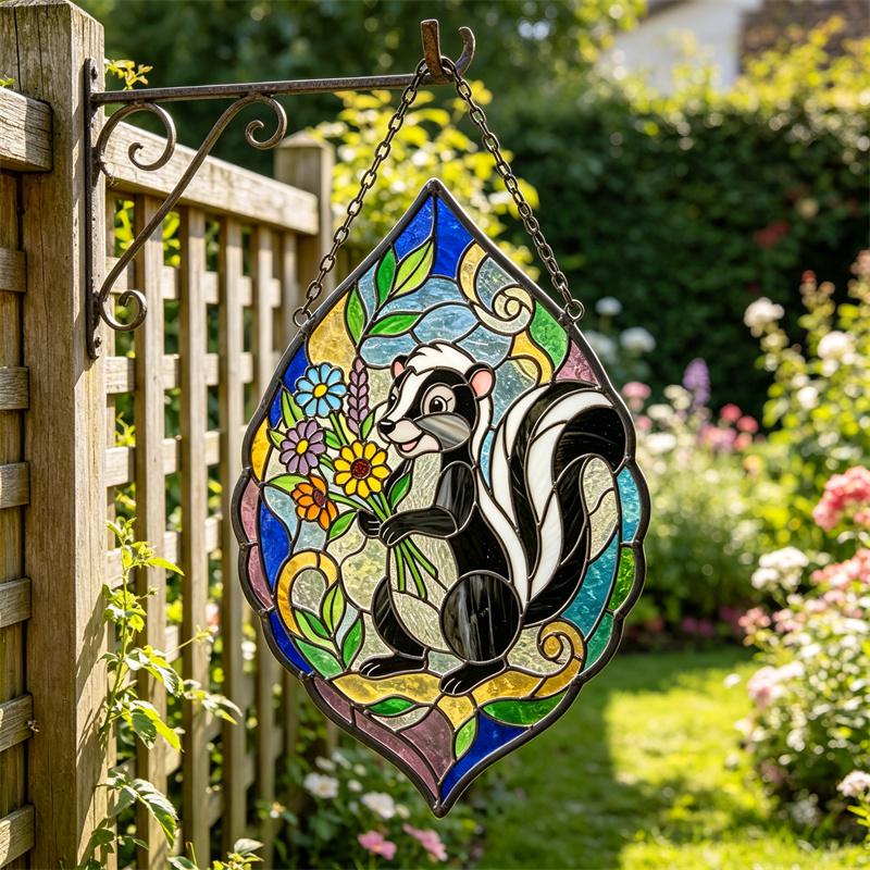 Skunk Glass Suncatcher