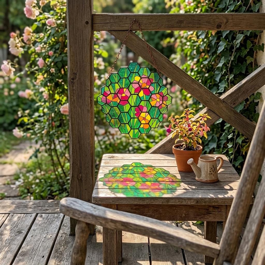 Honeycomb Wildflower Glass Suncatcher