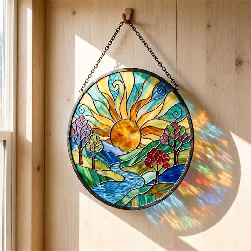 Sunrise Landscape Glass Suncatcher